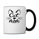 Cat Mom - Black - v2 - Contrast Coffee Mug - white/black