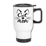Cat Mom - Black - v2 - Travel Mug - white