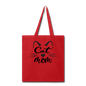 Cat Mom - Black - v2 - Tote Bag - red