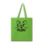 Cat Mom - Black - v2 - Tote Bag - lime green