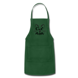 Cat Mom - Black - v2 - Adjustable Apron - forest green