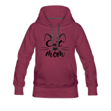 Cat Mom - Black - v2 - Women’s Premium Hoodie - burgundy