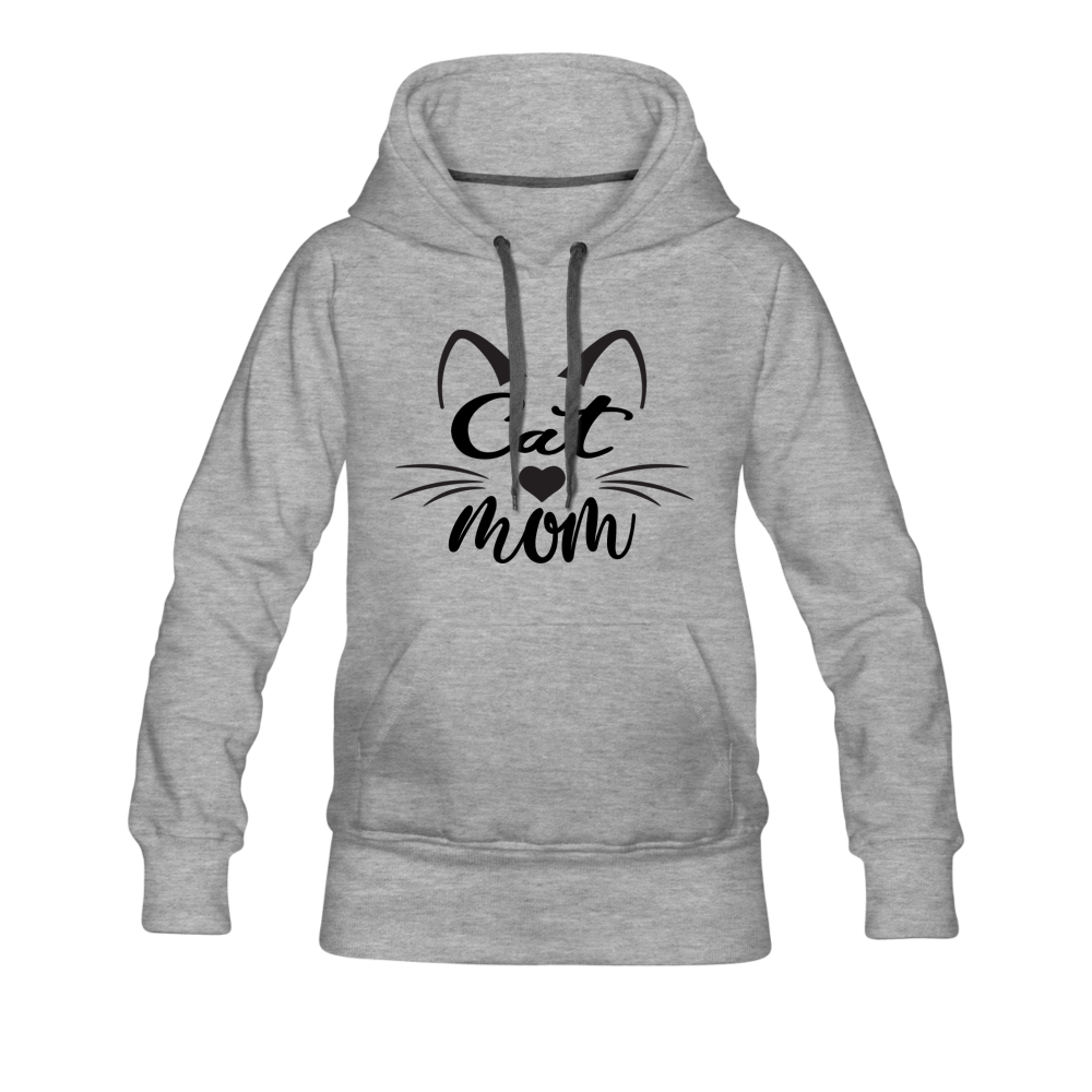 Cat Mom - Black - v2 - Women’s Premium Hoodie - heather gray