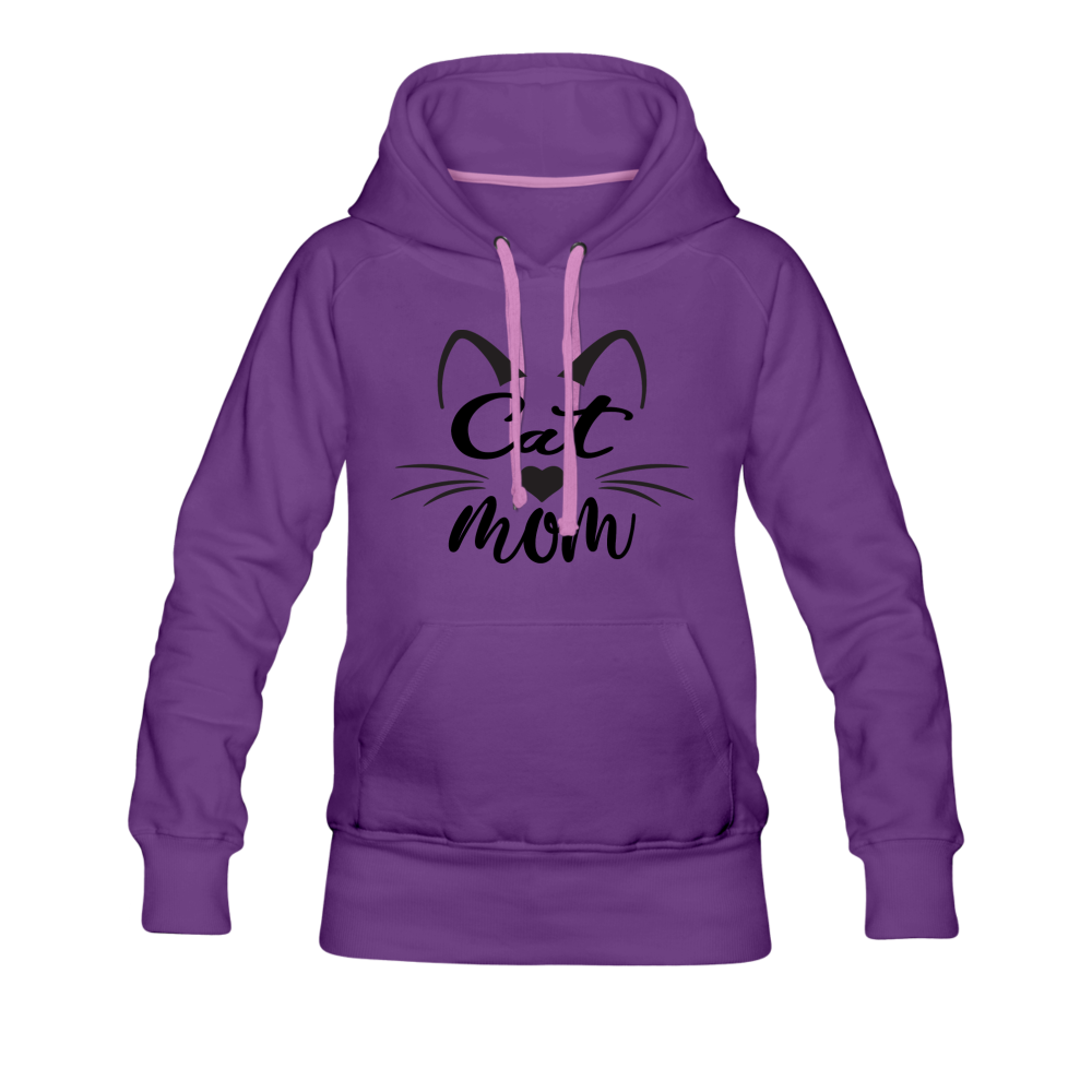 Cat Mom - Black - v2 - Women’s Premium Hoodie - purple