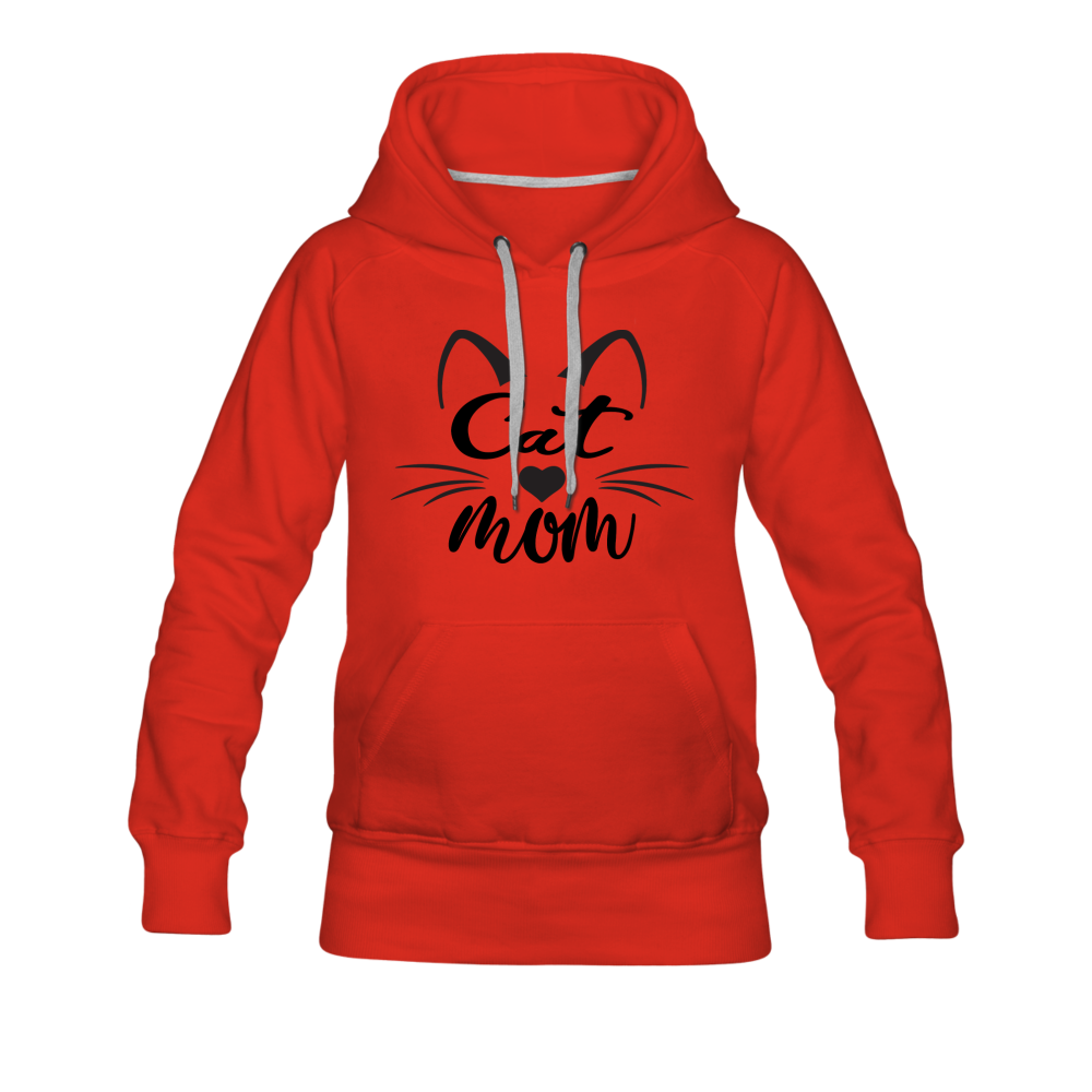 Cat Mom - Black - v2 - Women’s Premium Hoodie - red