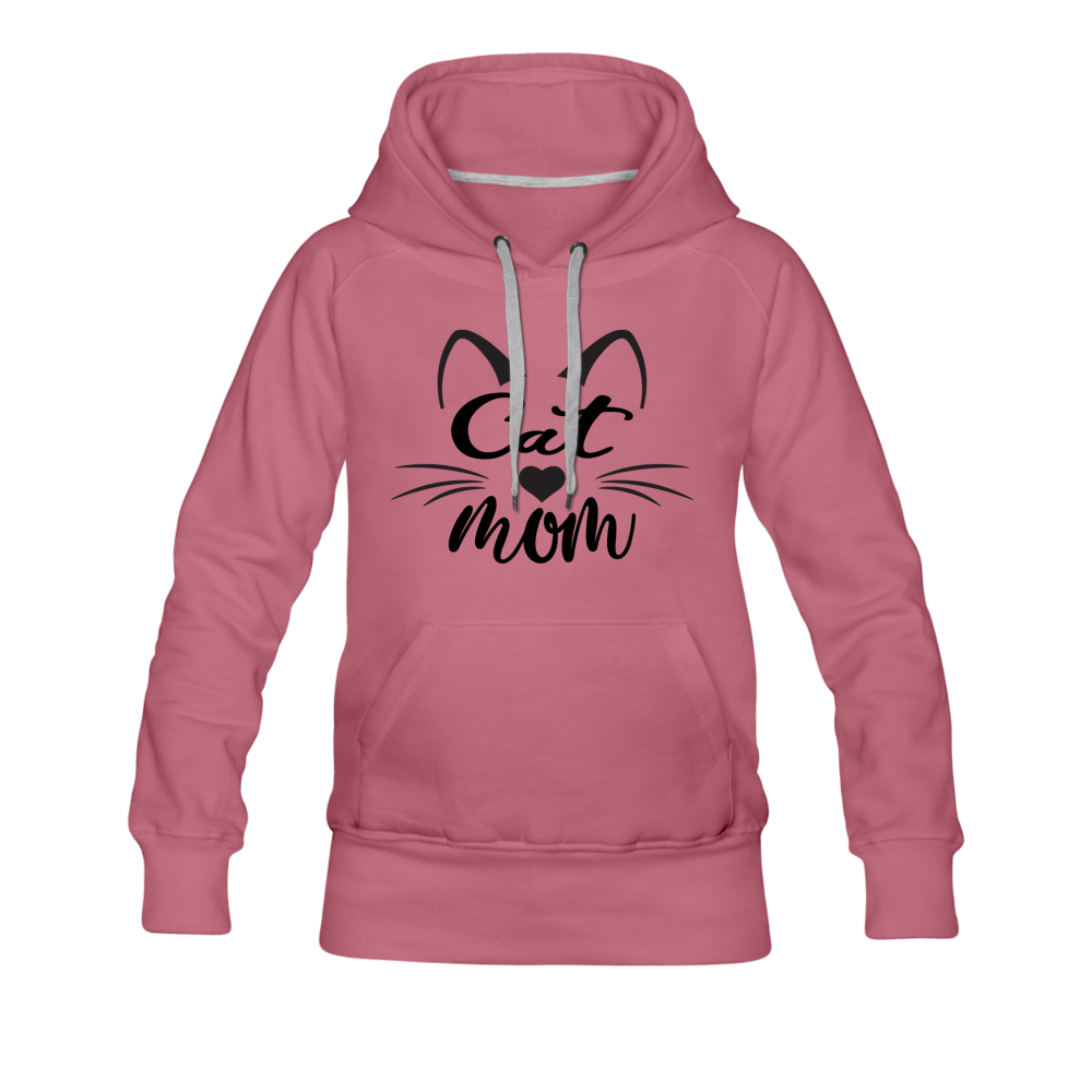 Cat Mom - Black - v2 - Women’s Premium Hoodie - mauve