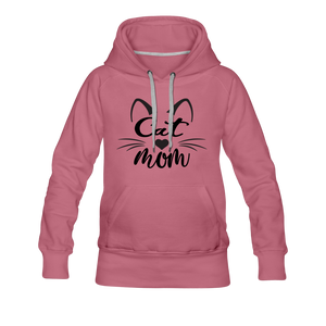 Cat Mom - Black - v2 - Women’s Premium Hoodie - mauve