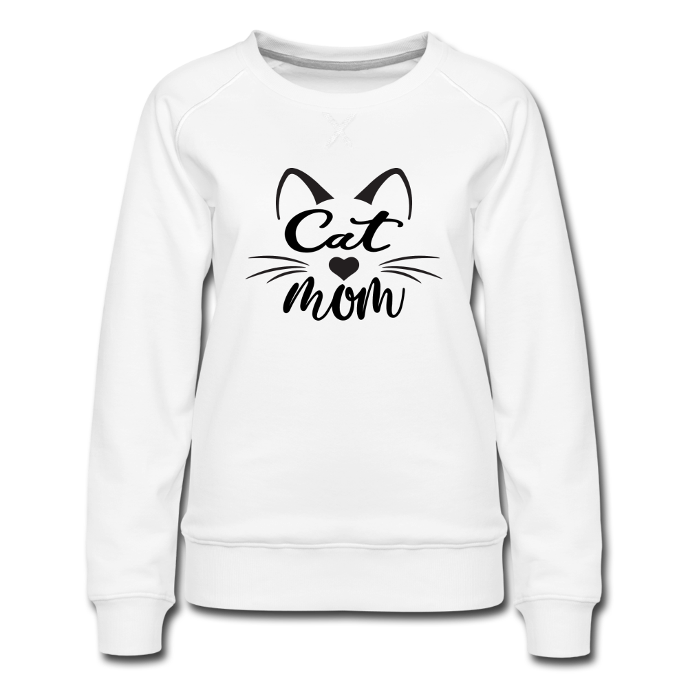 Cat Mom - Black - v2 - Women’s Premium Sweatshirt - white