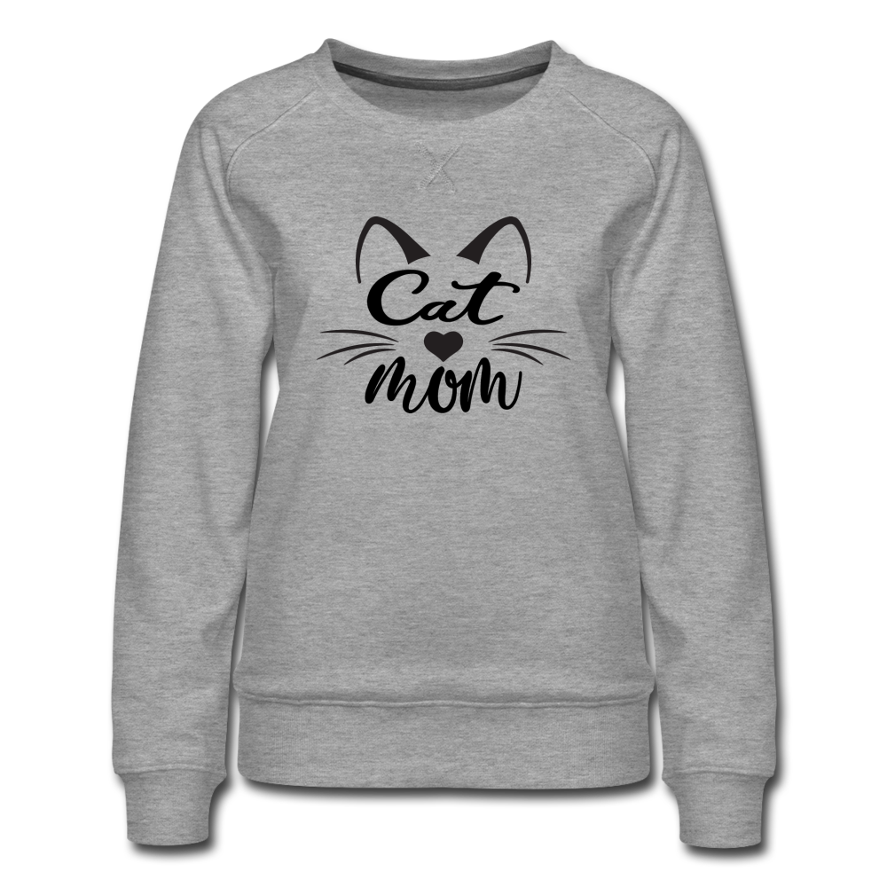 Cat Mom - Black - v2 - Women’s Premium Sweatshirt - heather gray