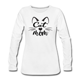 Cat Mom - Black - v2 - Women's Premium Long Sleeve T-Shirt - white