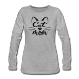 Cat Mom - Black - v2 - Women's Premium Long Sleeve T-Shirt - heather gray