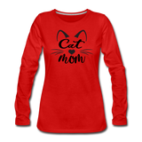 Cat Mom - Black - v2 - Women's Premium Long Sleeve T-Shirt - red