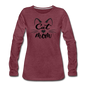 Cat Mom - Black - v2 - Women's Premium Long Sleeve T-Shirt - heather burgundy