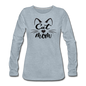 Cat Mom - Black - v2 - Women's Premium Long Sleeve T-Shirt - heather ice blue