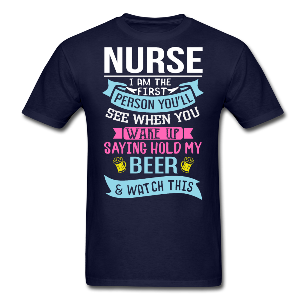 Nurse - Hold My Beer - Unisex Classic T-Shirt - navy