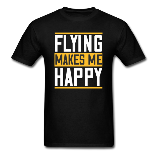 Flying Makes Me Happy - Unisex Classic T-Shirt - black