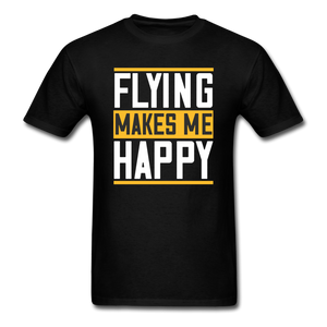 Flying Makes Me Happy - Unisex Classic T-Shirt - black