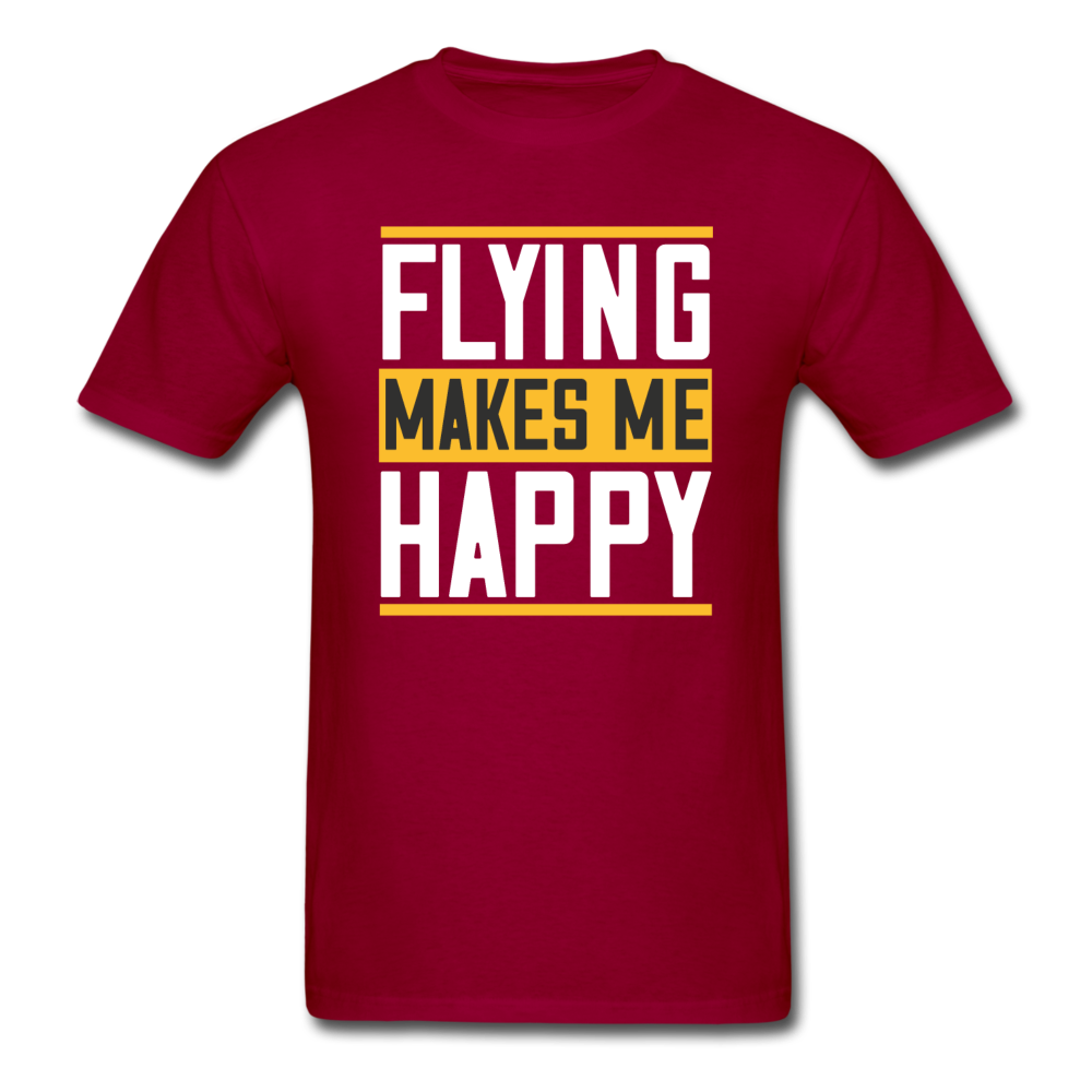 Flying Makes Me Happy - Unisex Classic T-Shirt - dark red