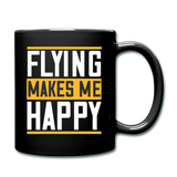 Flying Makes Me Happy - Full Color Mug - black