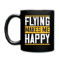 Flying Makes Me Happy - Full Color Mug - black