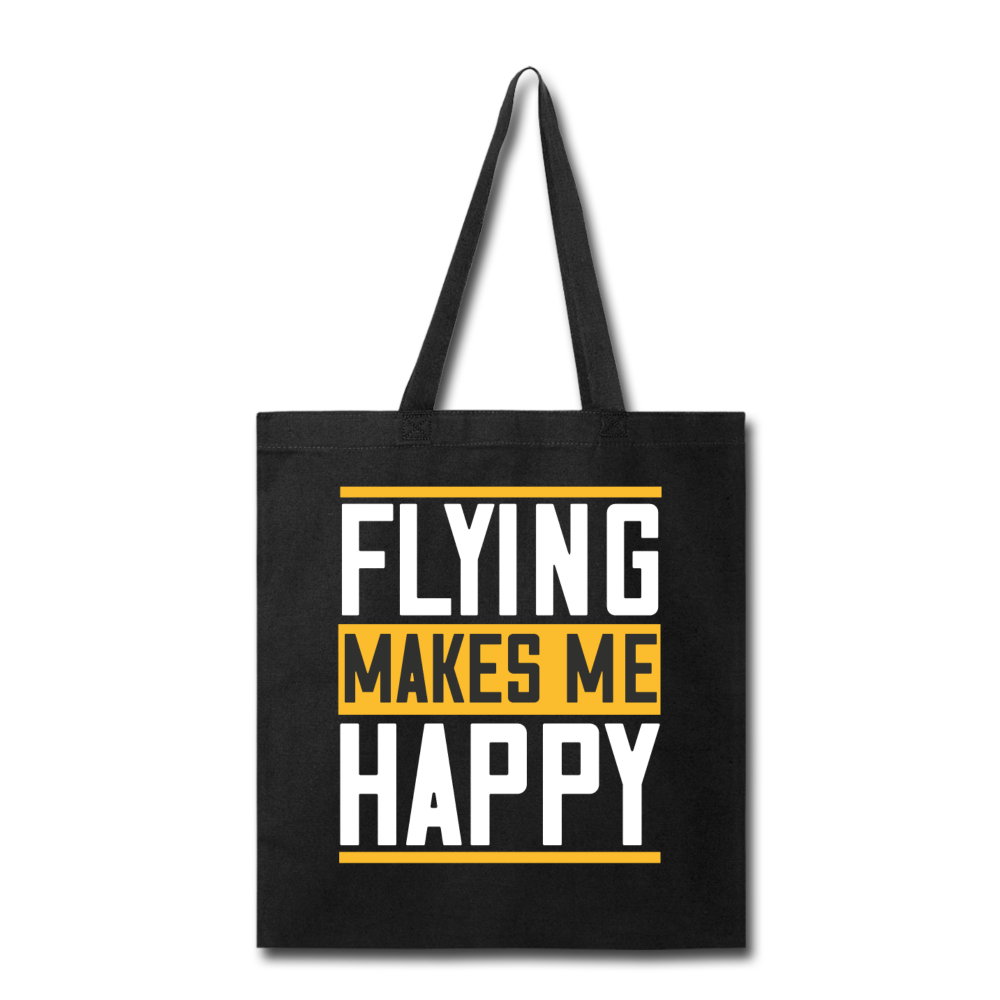 Flying Makes Me Happy - Tote Bag - black