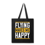 Flying Makes Me Happy - Tote Bag - black