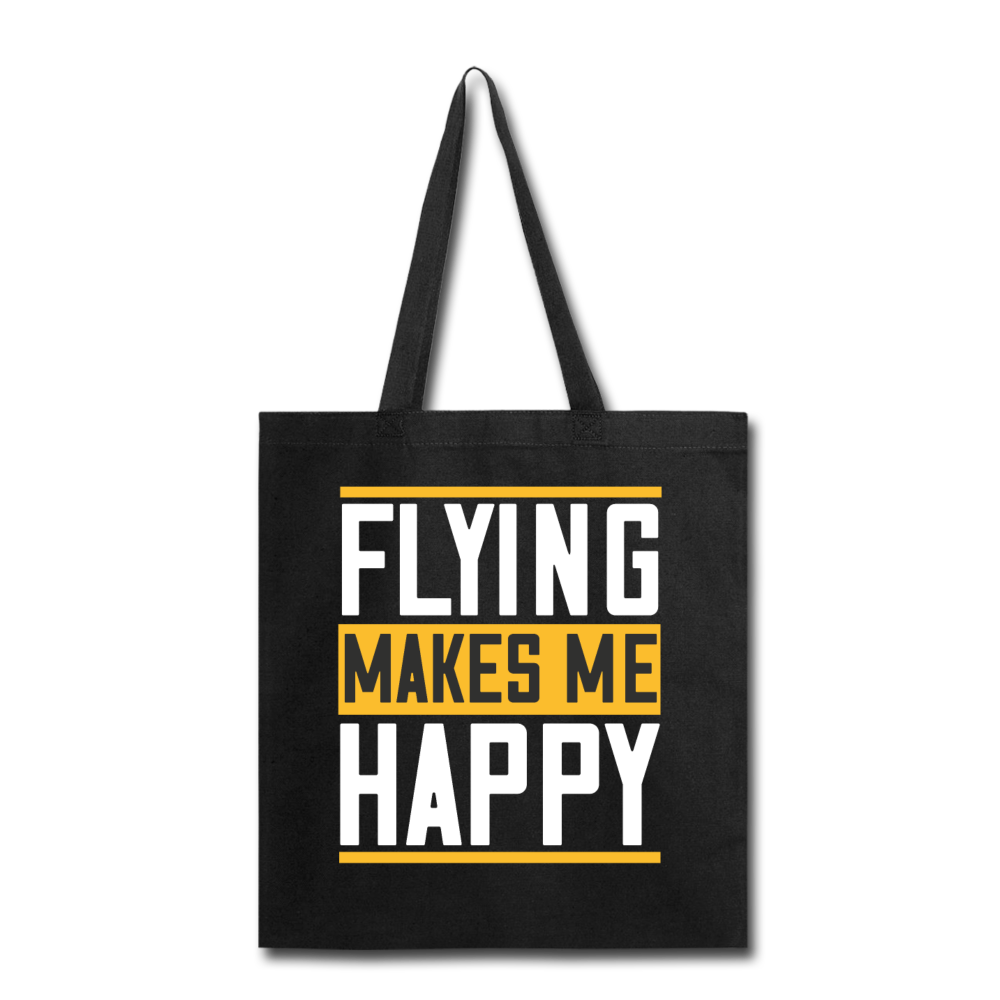 Flying Makes Me Happy - Tote Bag - black