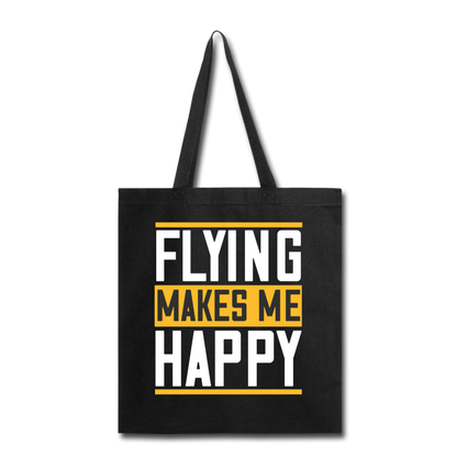 Flying Makes Me Happy - Tote Bag - black