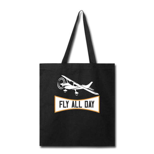 Fly All Day - v2 - Tote Bag - black