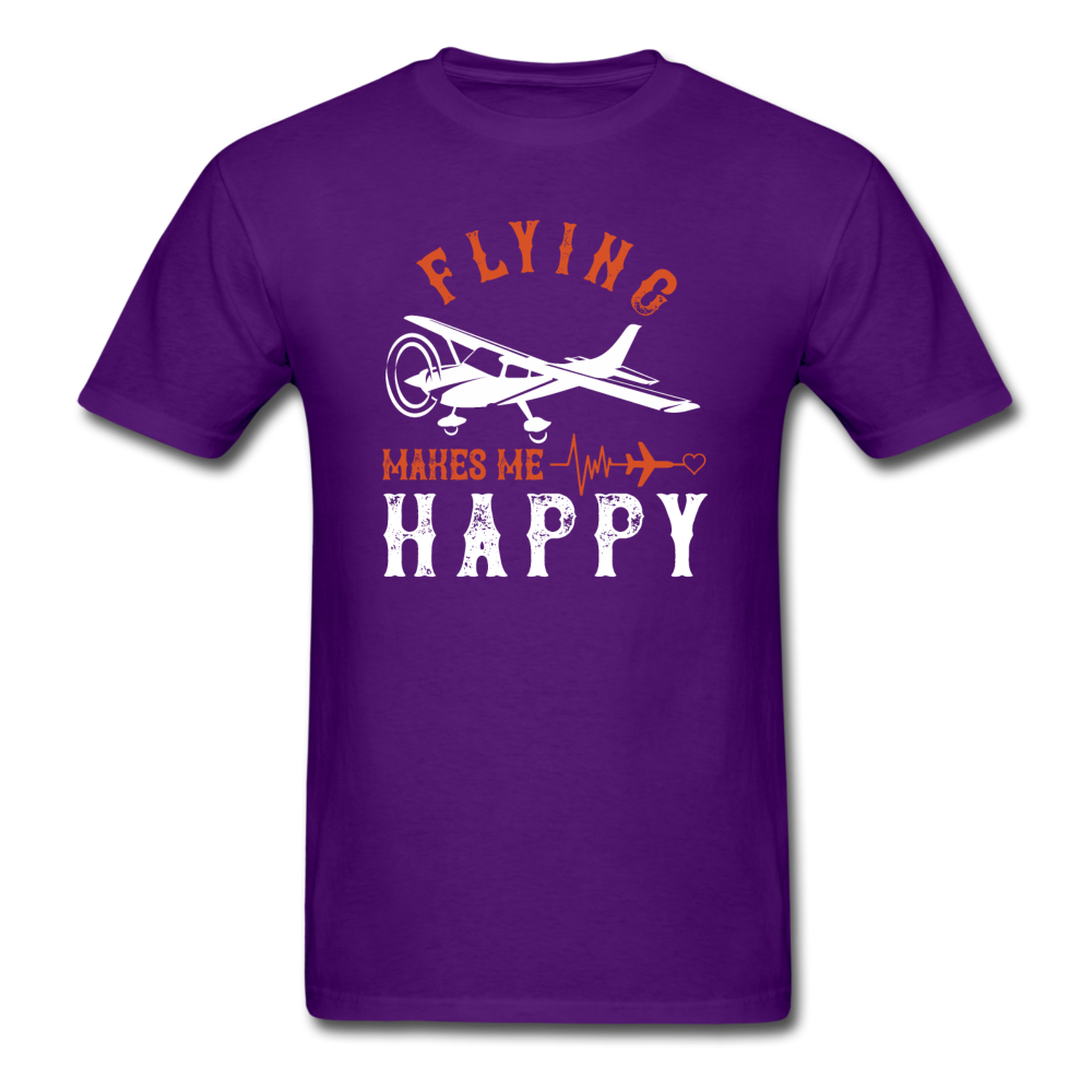 Flying Makes Me Happy - Unisex Classic T-Shirt - purple