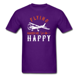 Flying Makes Me Happy - Unisex Classic T-Shirt - purple