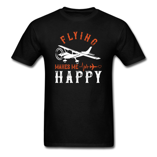 Flying Makes Me Happy - Unisex Classic T-Shirt - black