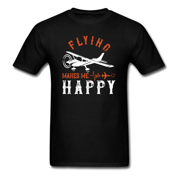Flying Makes Me Happy - Unisex Classic T-Shirt - black