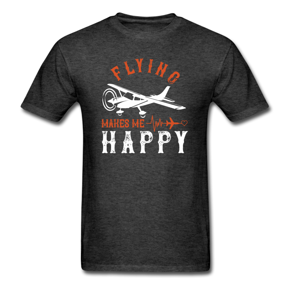 Flying Makes Me Happy - Unisex Classic T-Shirt - heather black