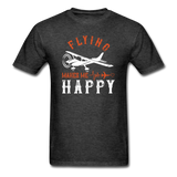 Flying Makes Me Happy - Unisex Classic T-Shirt - heather black
