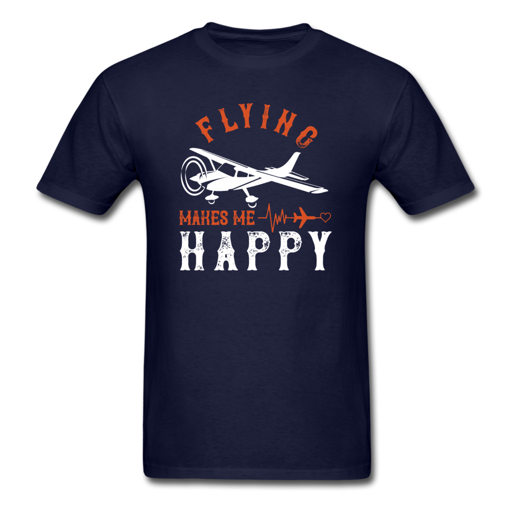 Flying Makes Me Happy - Unisex Classic T-Shirt - navy