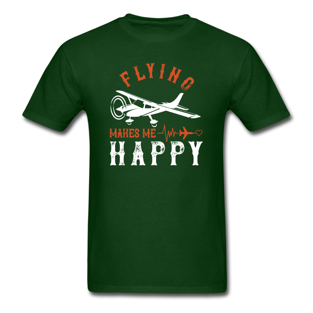 Flying Makes Me Happy - Unisex Classic T-Shirt - forest green