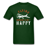Flying Makes Me Happy - Unisex Classic T-Shirt - forest green