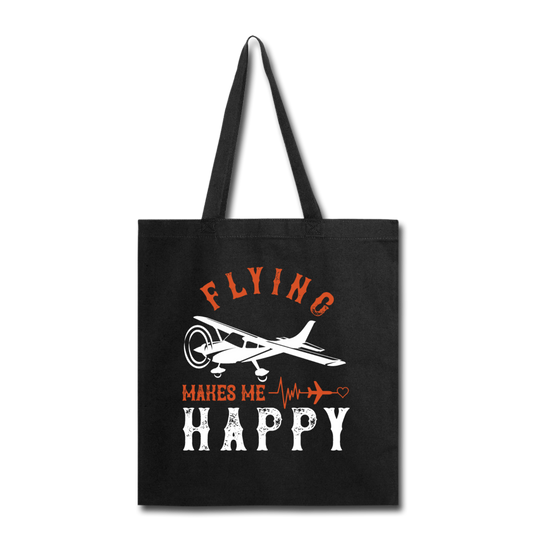 Flying Makes Me Happy - Tote Bag - black