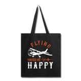 Flying Makes Me Happy - Tote Bag - black
