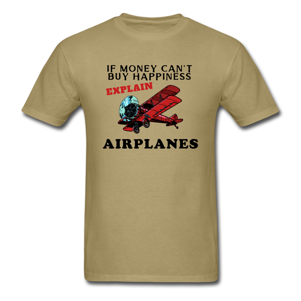 If Money - Happiness - Airplanes - Unisex Classic T-Shirt - khaki