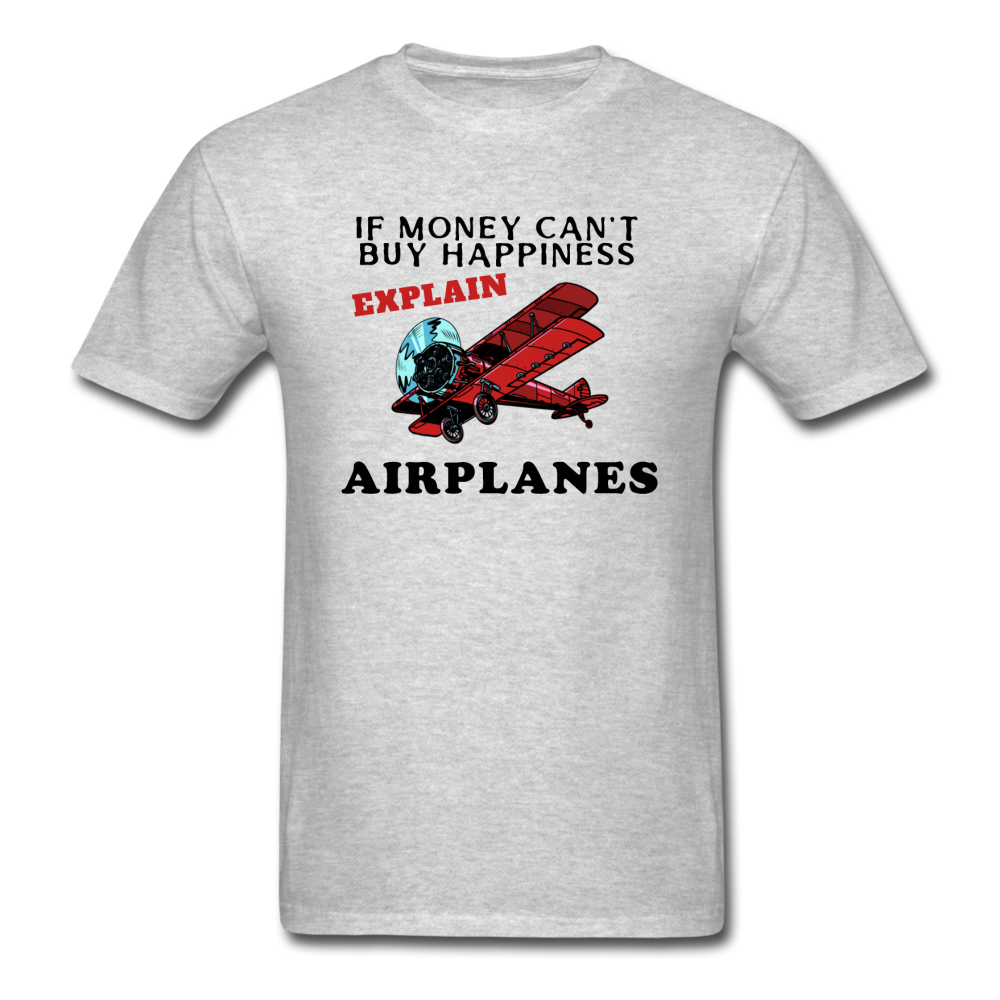 If Money - Happiness - Airplanes - Unisex Classic T-Shirt - heather gray