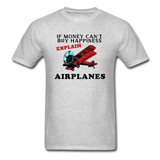 If Money - Happiness - Airplanes - Unisex Classic T-Shirt - heather gray