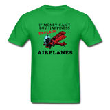 If Money - Happiness - Airplanes - Unisex Classic T-Shirt - bright green