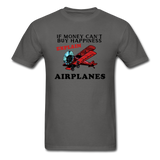 If Money - Happiness - Airplanes - Unisex Classic T-Shirt - charcoal