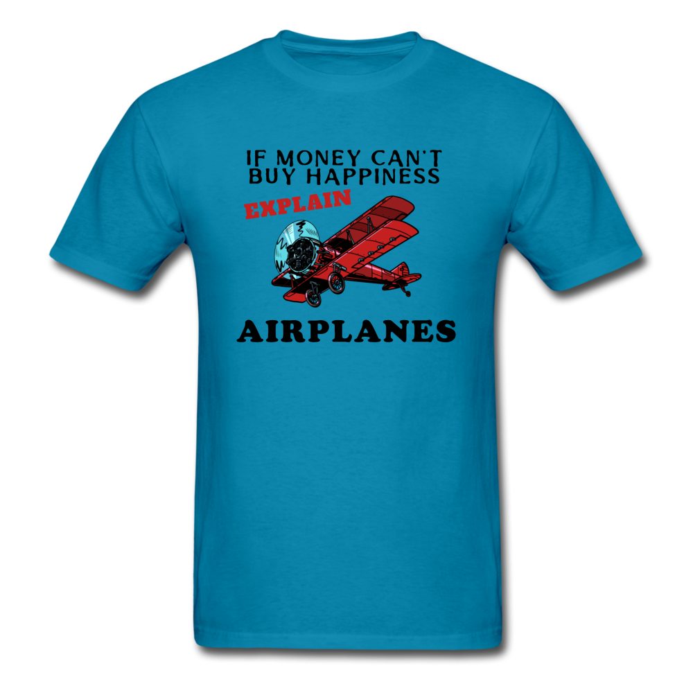 If Money - Happiness - Airplanes - Unisex Classic T-Shirt - turquoise