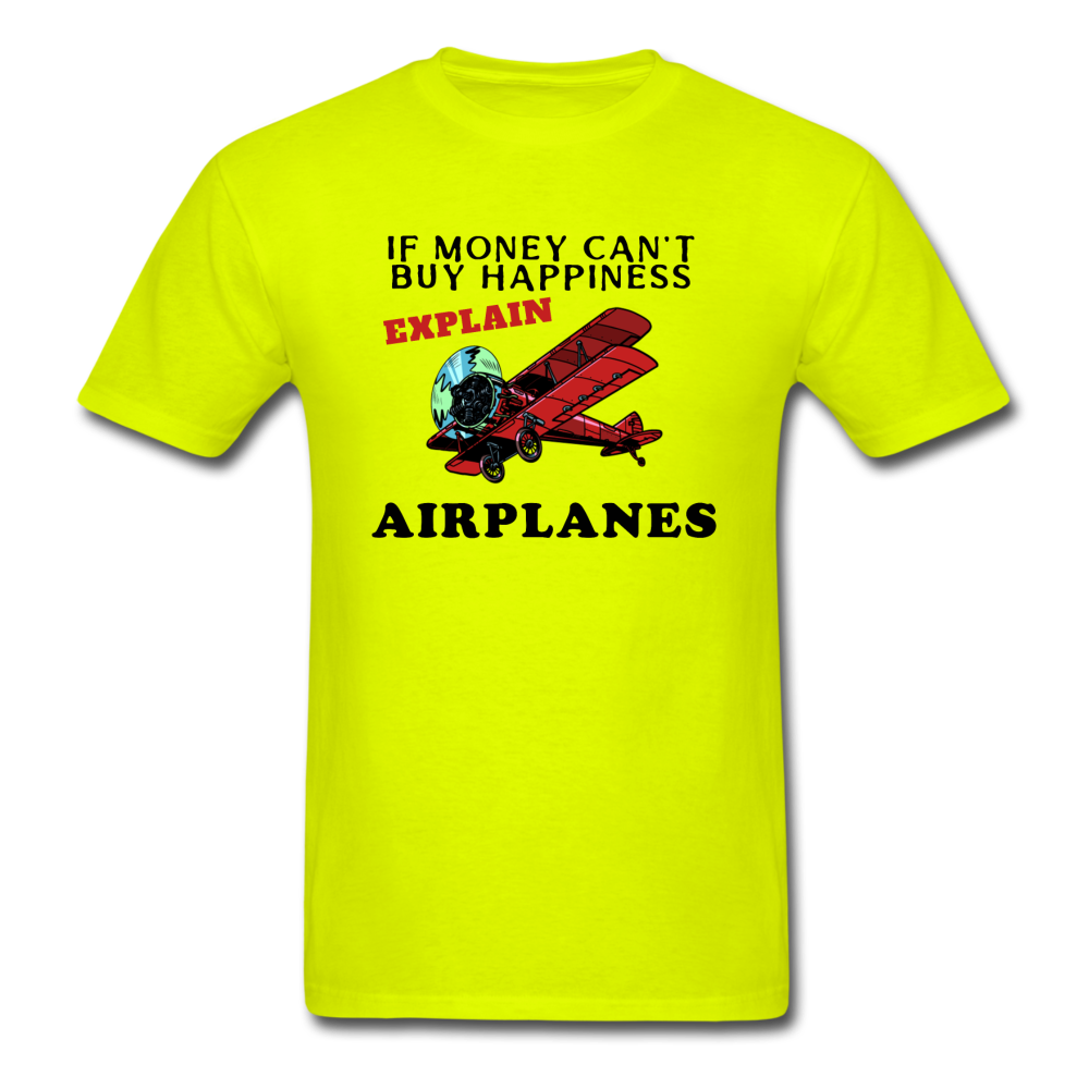 If Money - Happiness - Airplanes - Unisex Classic T-Shirt - safety green