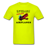 If Money - Happiness - Airplanes - Unisex Classic T-Shirt - safety green
