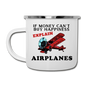 If Money - Happiness - Airplanes - Camper Mug - white