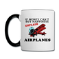 If Money - Happiness - Airplanes - Contrast Coffee Mug - white/black